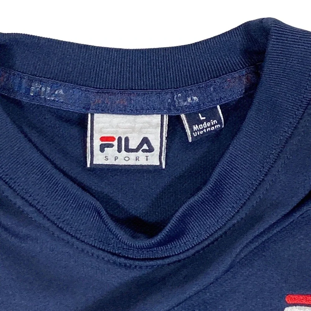 FILA Sport Boys LARGE Athletic T-Shirt Stretch Short Sleeves Blue Youth Crewneck - Picture 3 of 7